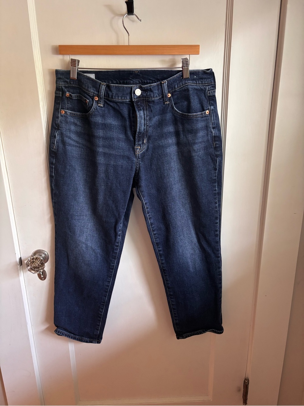 GAP Women’s Girlfriend Mid Rise Dark Blue Jeans